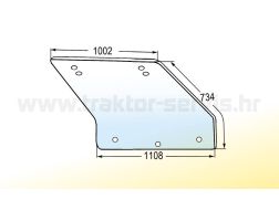 STAKLO ZADNJE FIAT CS14 ZAKRIVLJENO L=1106